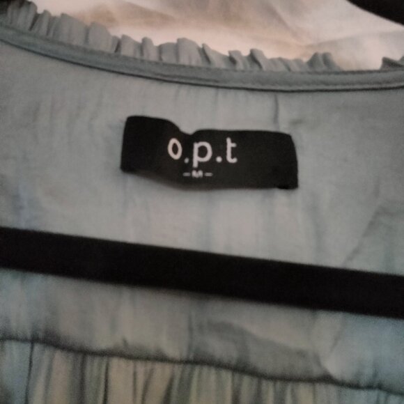 O.P.T. Tianna Ruffled Mini Steel Blue Dress Size M NWT - Picture 2 of 3